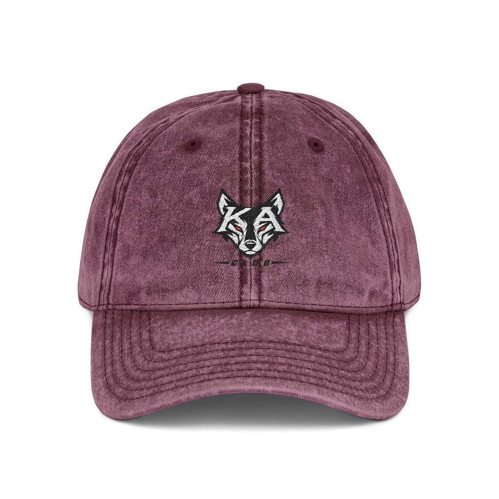 Embroidered Fox Vintage Cap — Distressed Cotton Baseball Hat