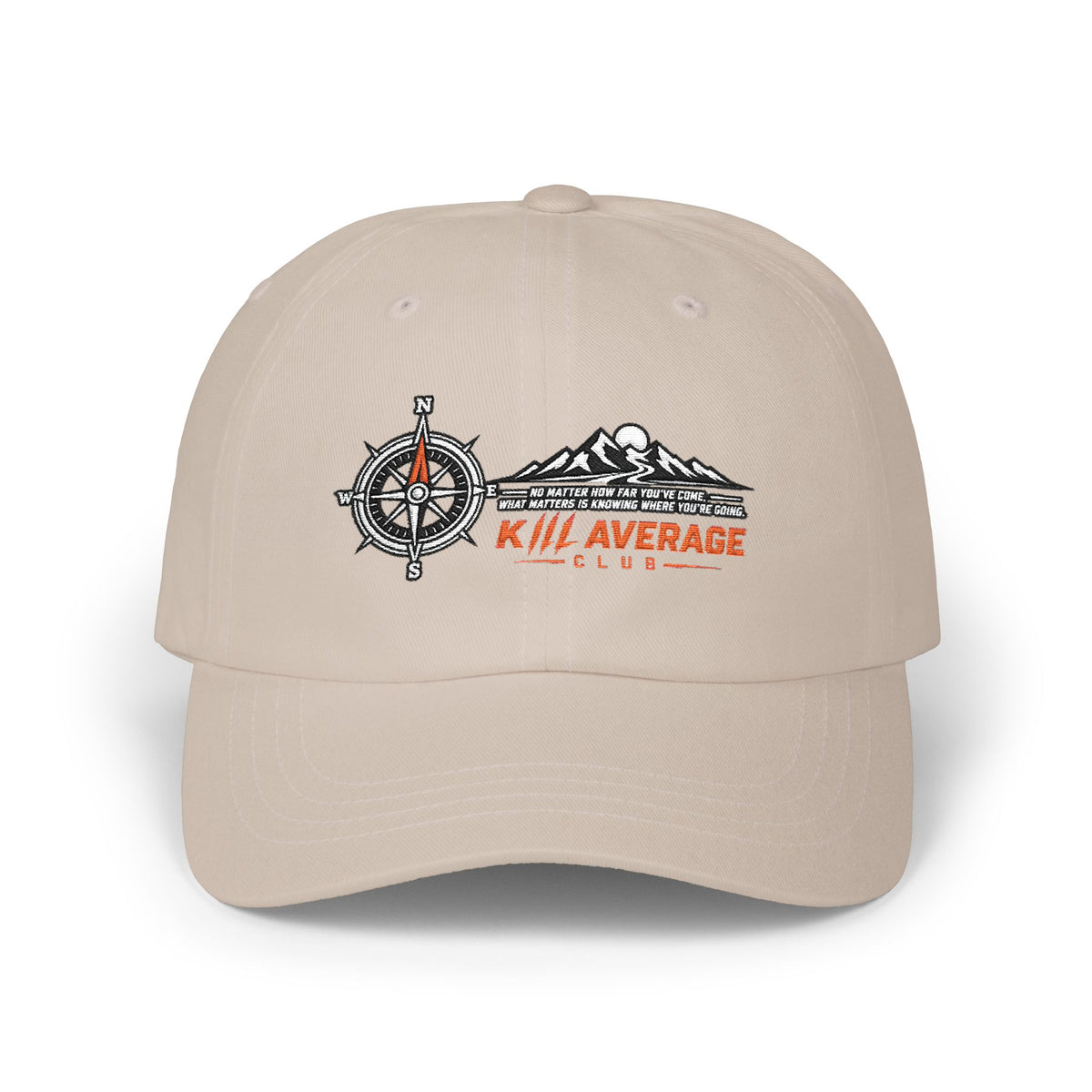 KILL AVERAGE CLUB Embroidered Dad Cap – Compass & Mountains