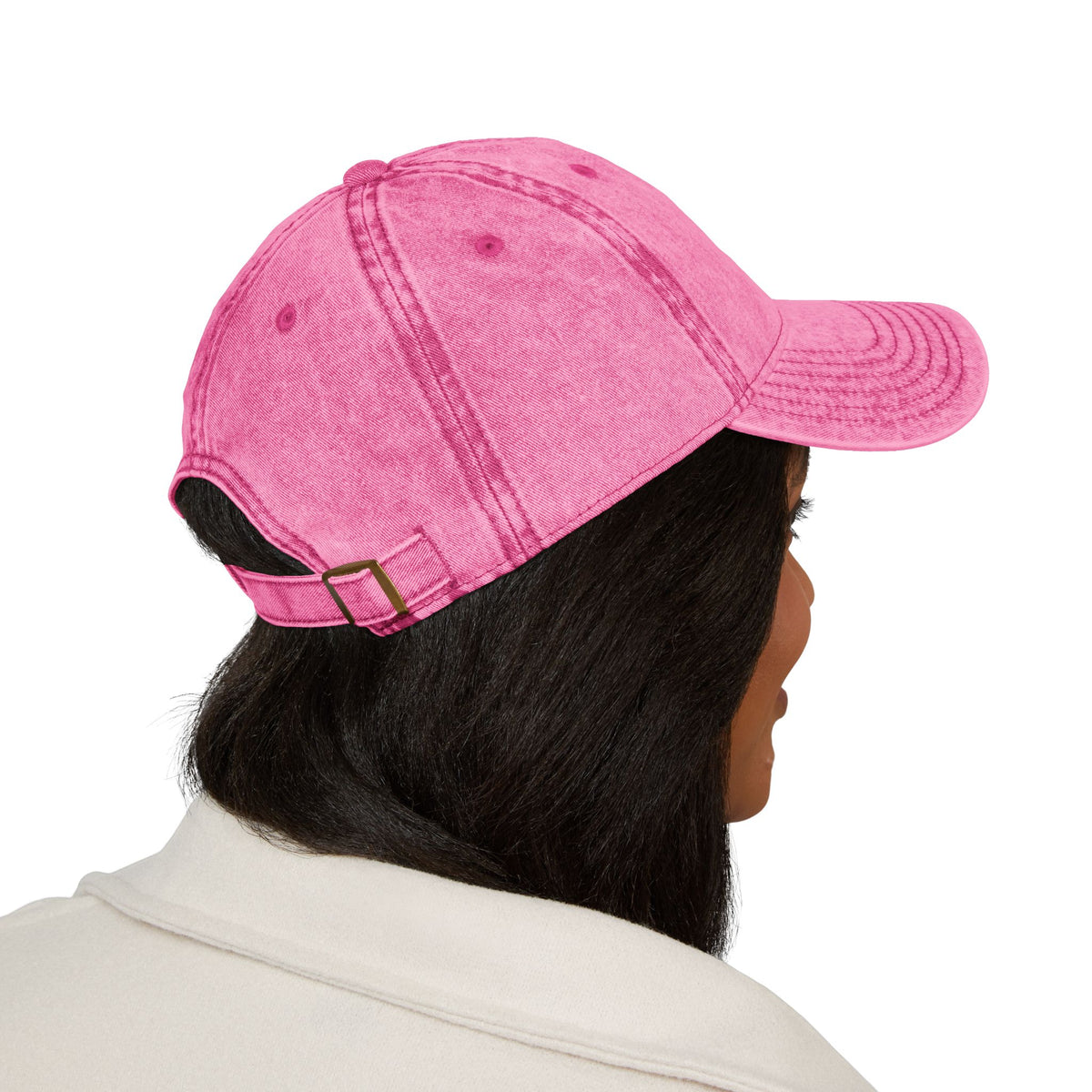 Embroidered Fox Vintage Cap — Distressed Cotton Baseball Hat