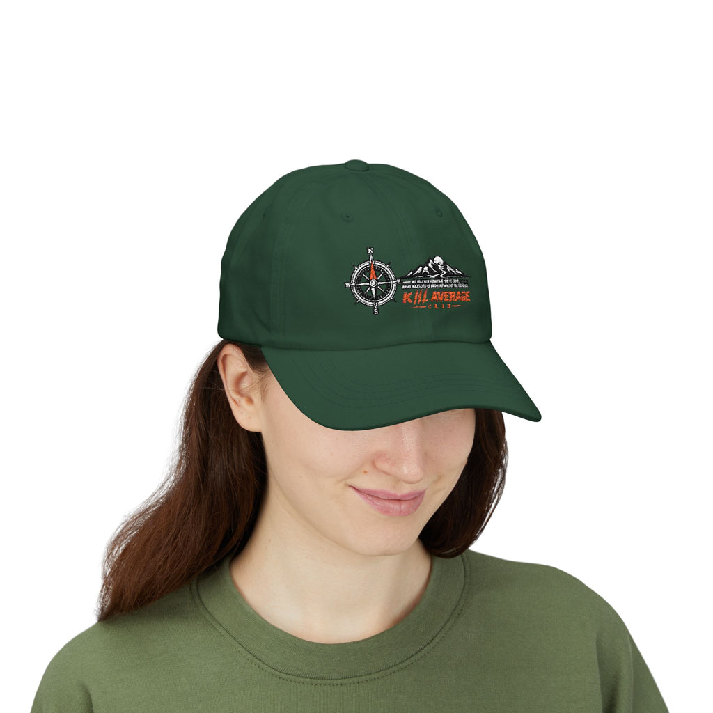 KILL AVERAGE CLUB Embroidered Dad Cap – Compass & Mountains