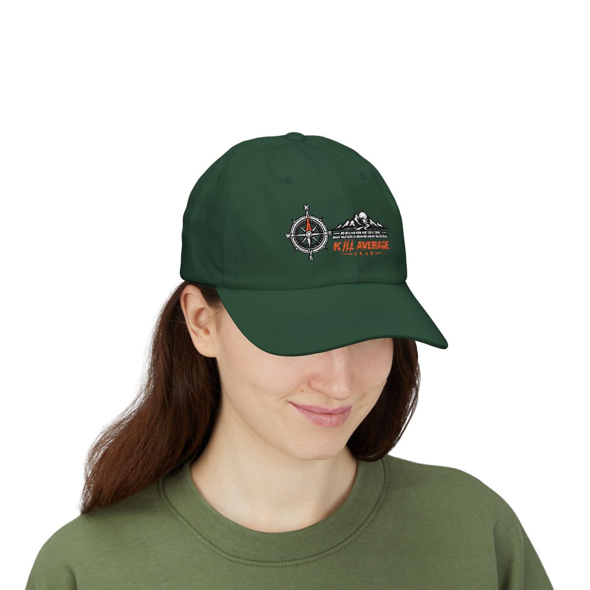 KILL AVERAGE CLUB Embroidered Dad Cap – Compass & Mountains