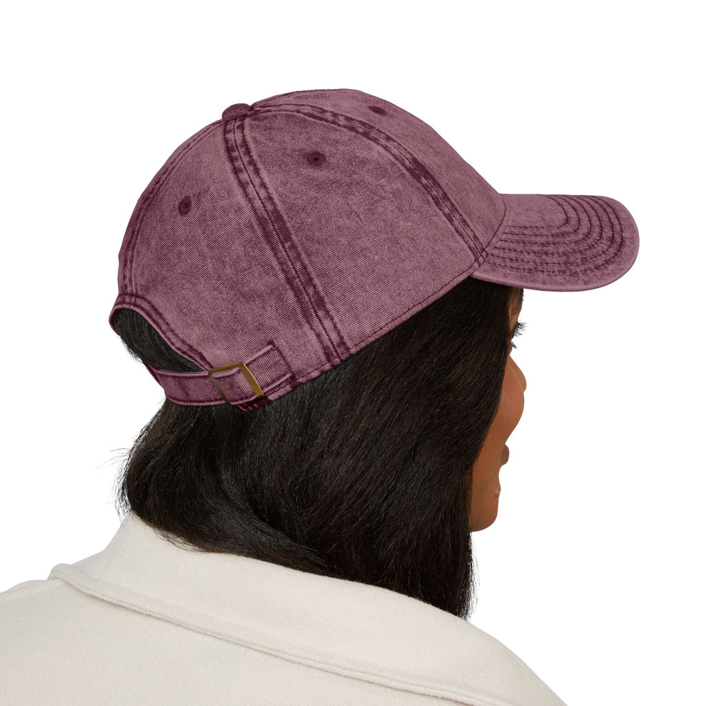 Embroidered Fox Vintage Cap — Distressed Cotton Baseball Hat