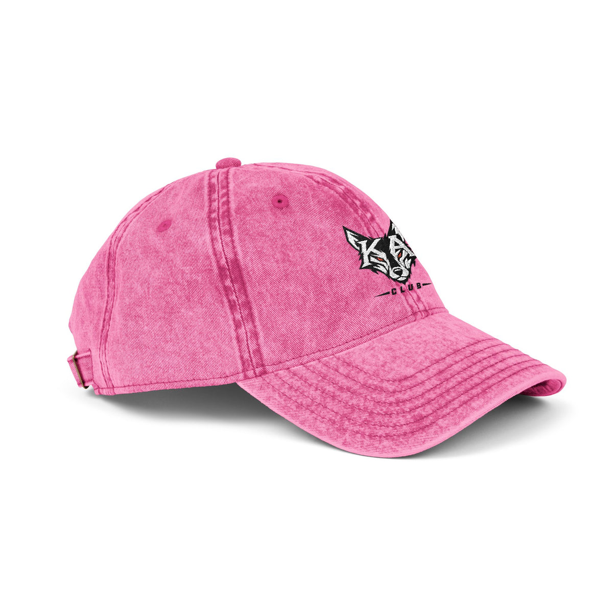 Embroidered Fox Vintage Cap — Distressed Cotton Baseball Hat