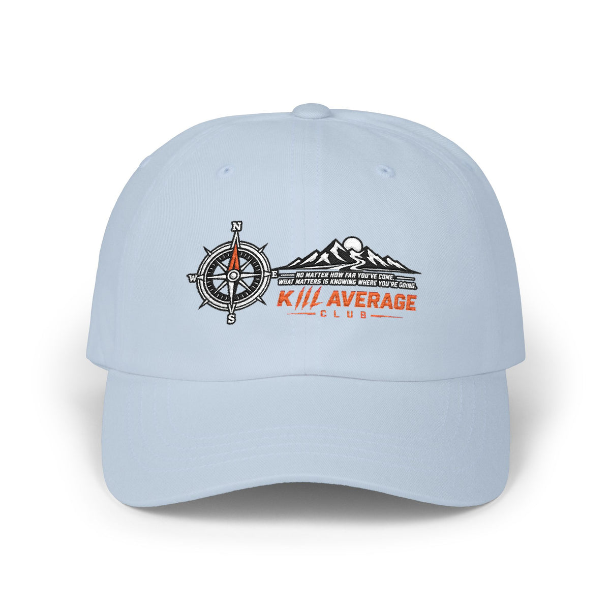 KILL AVERAGE CLUB Embroidered Dad Cap – Compass & Mountains