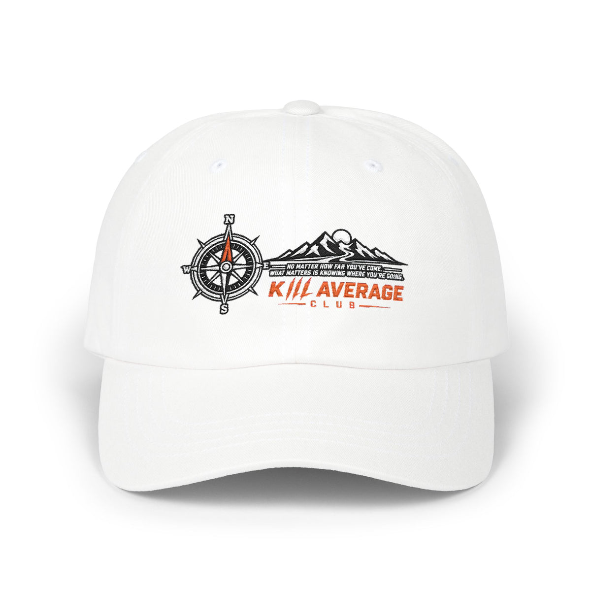 KILL AVERAGE CLUB Embroidered Dad Cap – Compass & Mountains