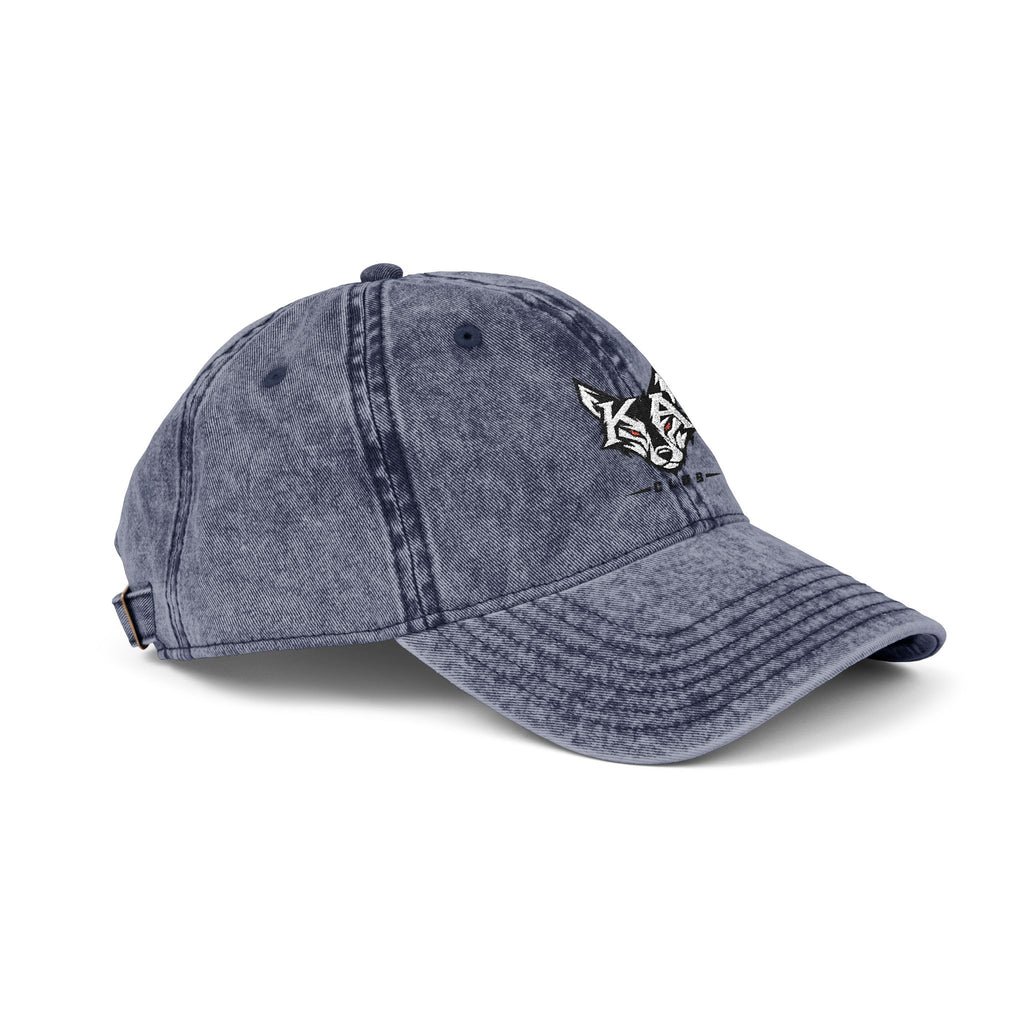 Embroidered Fox Vintage Cap — Distressed Cotton Baseball Hat