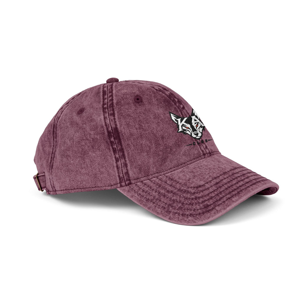 Embroidered Fox Vintage Cap — Distressed Cotton Baseball Hat