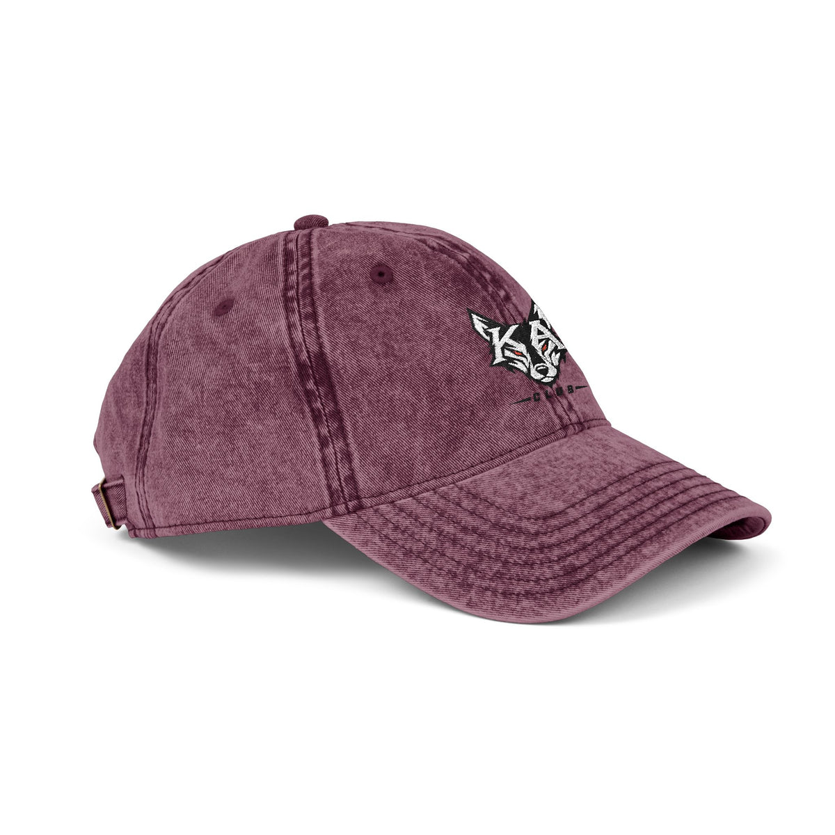 Embroidered Fox Vintage Cap — Distressed Cotton Baseball Hat