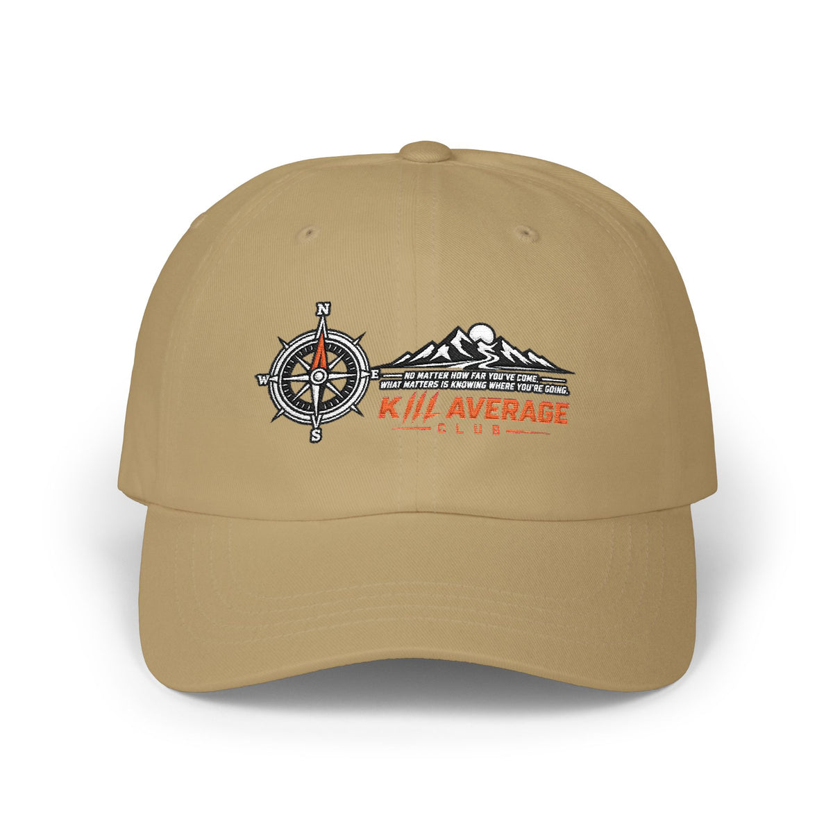 KILL AVERAGE CLUB Embroidered Dad Cap – Compass & Mountains