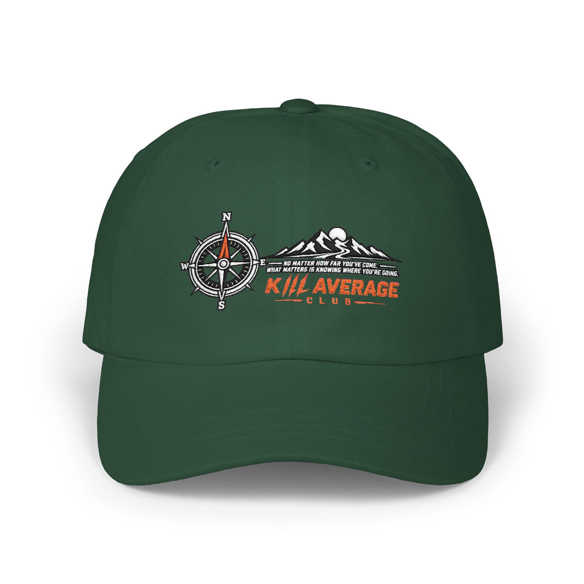 KILL AVERAGE CLUB Embroidered Dad Cap – Compass & Mountains