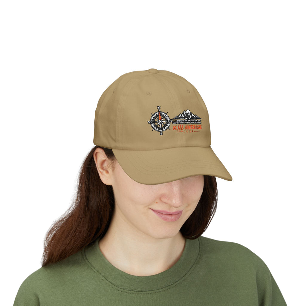 KILL AVERAGE CLUB Embroidered Dad Cap – Compass & Mountains