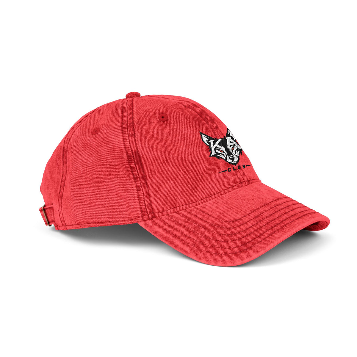 Embroidered Fox Vintage Cap — Distressed Cotton Baseball Hat