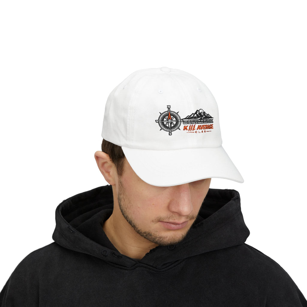 KILL AVERAGE CLUB Embroidered Dad Cap – Compass & Mountains