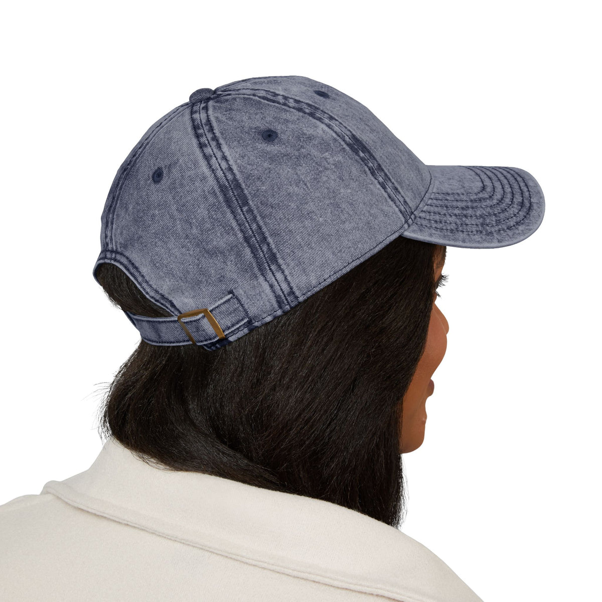 Embroidered Fox Vintage Cap — Distressed Cotton Baseball Hat