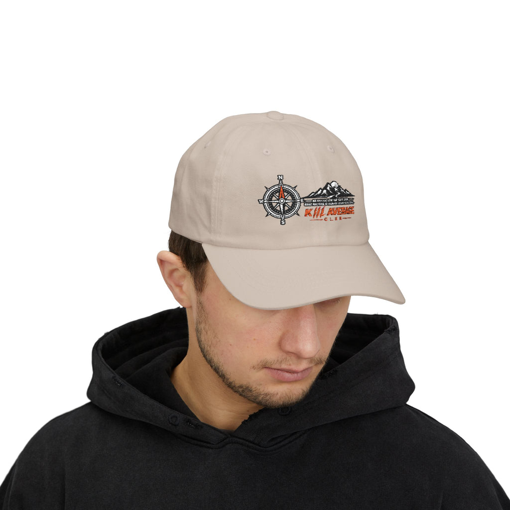 KILL AVERAGE CLUB Embroidered Dad Cap – Compass & Mountains