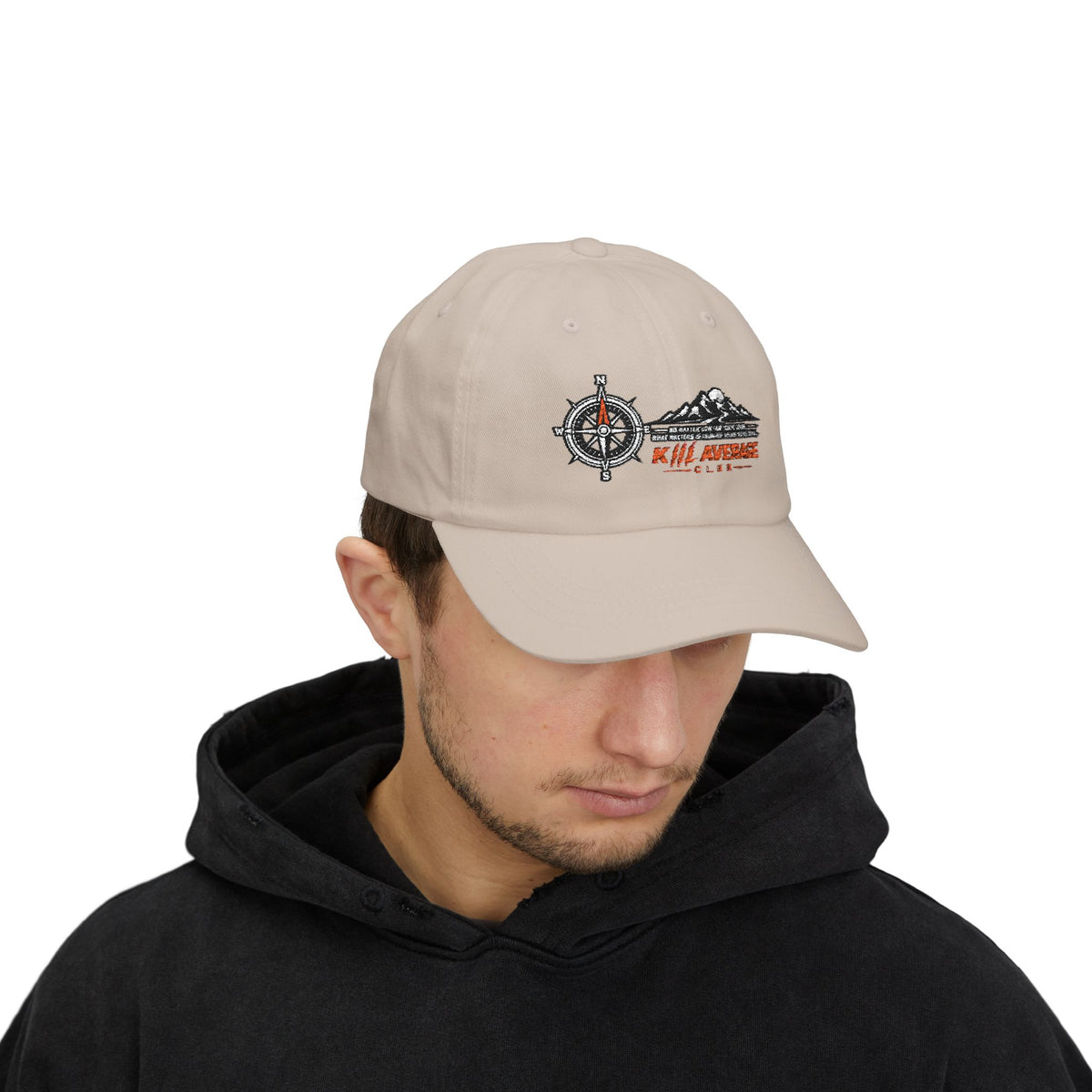 KILL AVERAGE CLUB Embroidered Dad Cap – Compass & Mountains