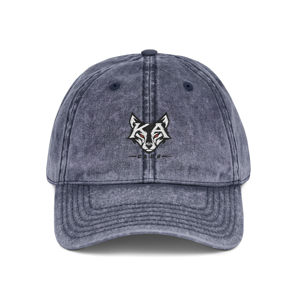 Embroidered Fox Vintage Cap — Distressed Cotton Baseball Hat
