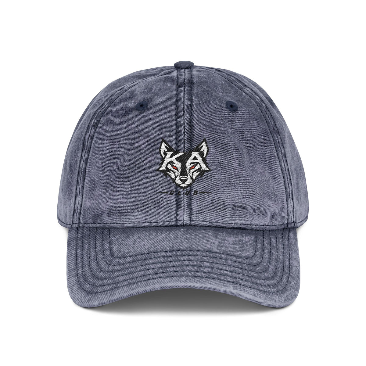 Embroidered Fox Vintage Cap — Distressed Cotton Baseball Hat