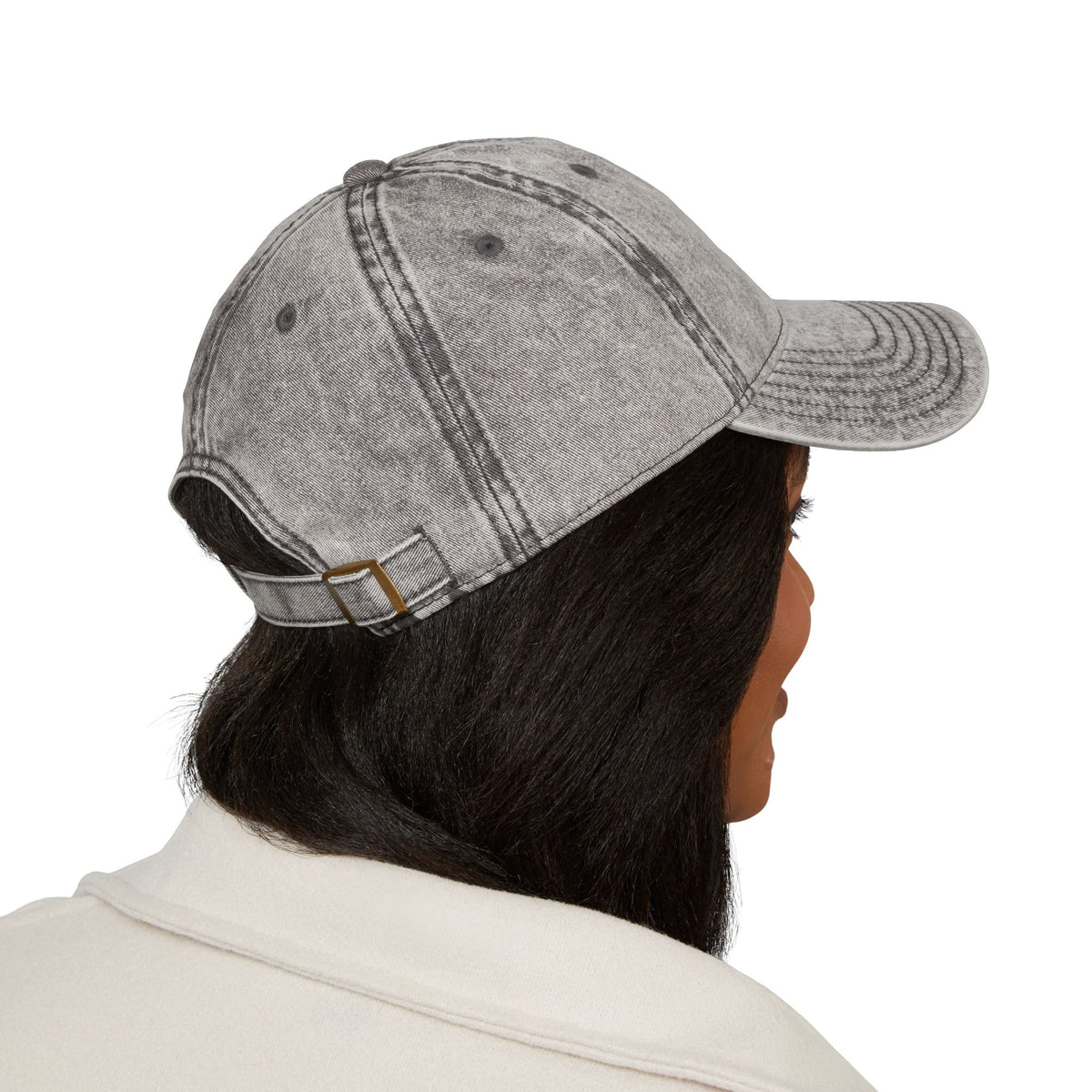 Embroidered Fox Vintage Cap — Distressed Cotton Baseball Hat