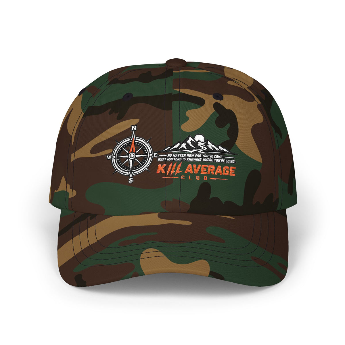KILL AVERAGE CLUB Embroidered Dad Cap – Compass & Mountains