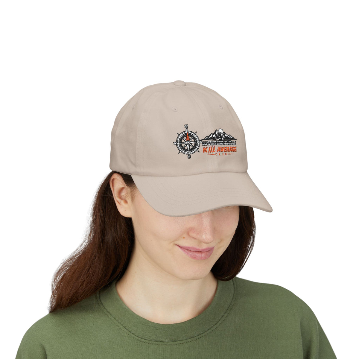 KILL AVERAGE CLUB Embroidered Dad Cap – Compass & Mountains