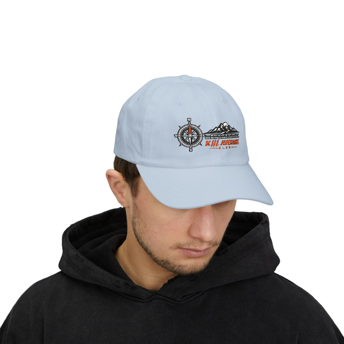 KILL AVERAGE CLUB Embroidered Dad Cap – Compass & Mountains