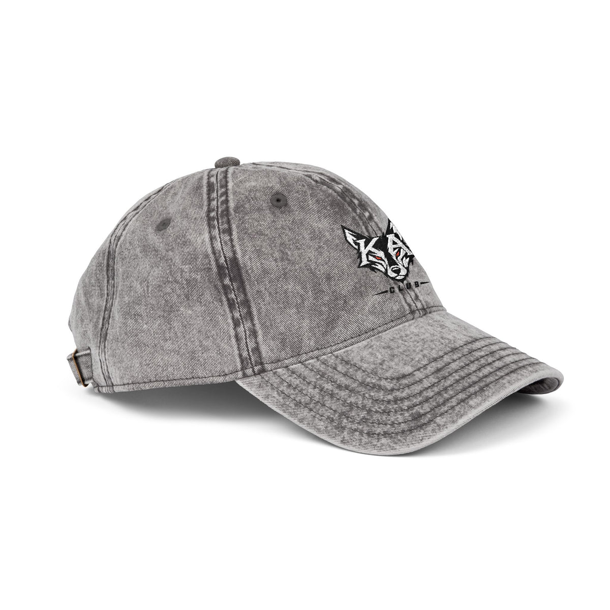 Embroidered Fox Vintage Cap — Distressed Cotton Baseball Hat
